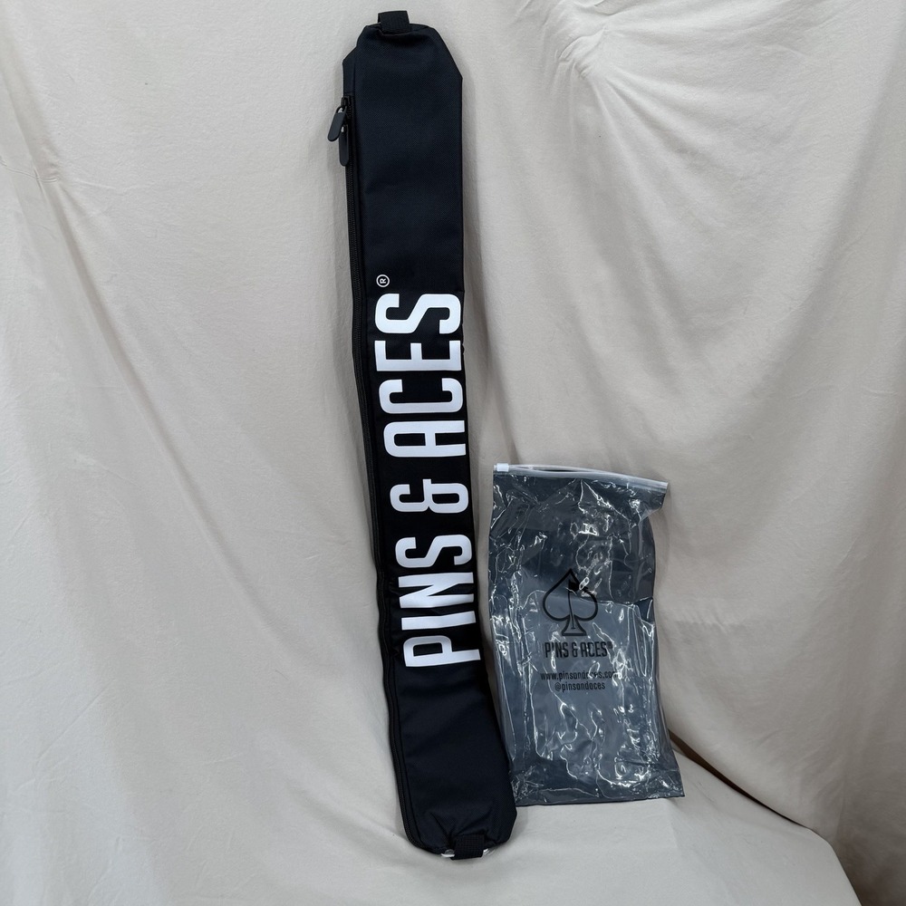 Pins and Aces Golf Insulated Beer Sleeve Cooler Black‎ White 7 Can Capacity